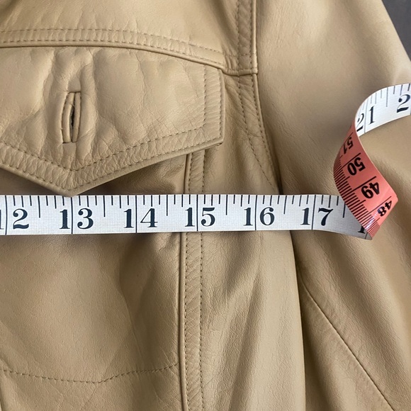 Vintage 90s Camel Leather Jacket M - Picture 7 of 13